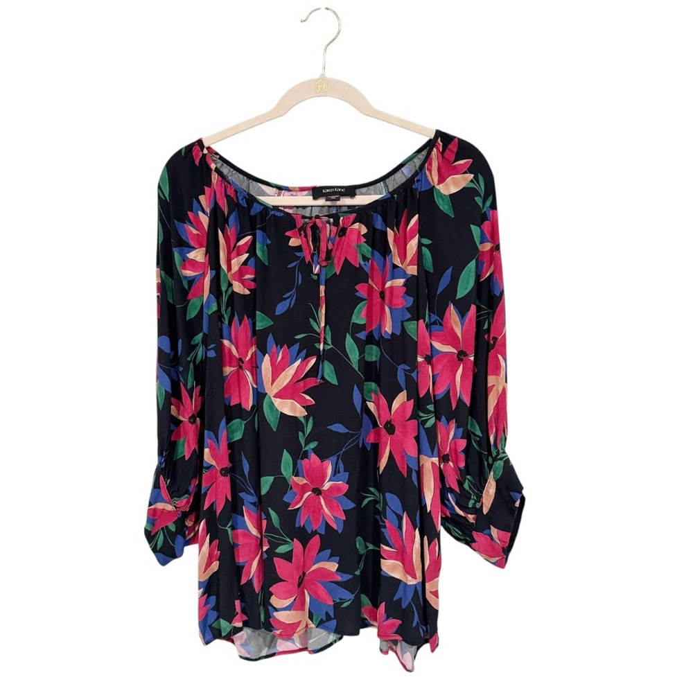 KAREN KANE FLORAL FLOWY TOP SZ 1X